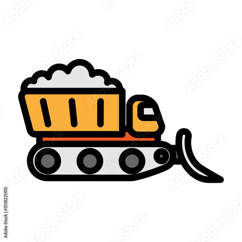 Snowplow Vector Filled Icon Design