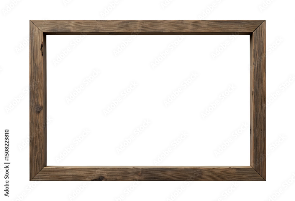 Empty rustic wooden picture frame isolated on black background with natural texture Empty rustic wooden picture frame isolated on black background with natural texture