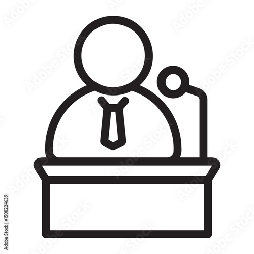 public speaking line icon