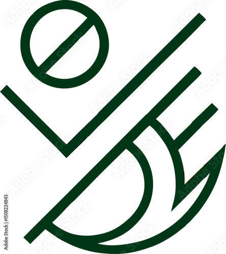 Volley Logo - Abstract geometric emblem circle lines curve spike