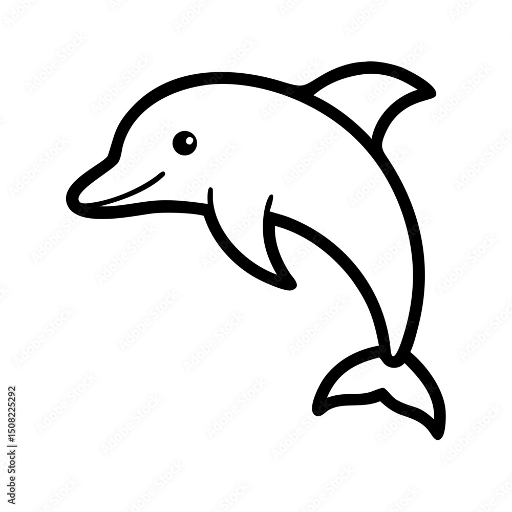 Obraz premium Dolphin sketch on white background 