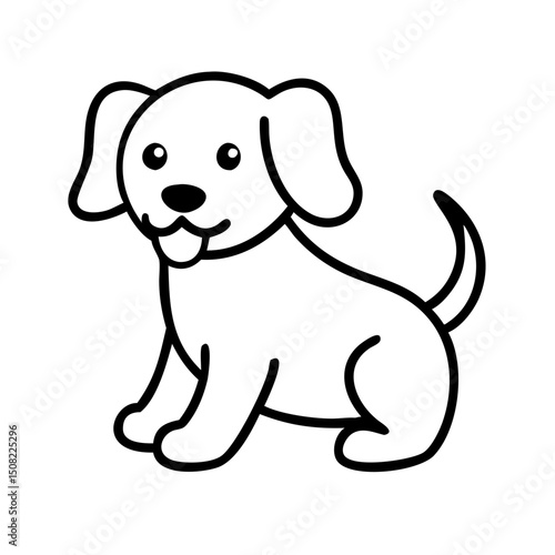Cute puppy in black and white style