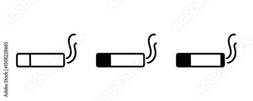 Smoking icon symbol for restaurant, room, public places. isolated cigarette prohibition sign.