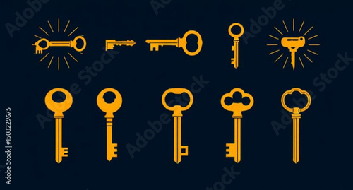 golden key vector, car key icon, vintage key illustration, simple key icon, minimal key design, abstract key vector, key flat icon, open key symbol, metal key vector, skeleton key icon, encryption key