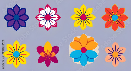 flower emoji style, simple flower icons, abstract flower icons, decorative flower icons, rose icon, tulip icon, daisy icon, sunflower icon, lotus icon, hibiscus icon, lily icon, orchid icon, poppy ico