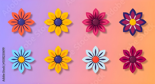 flower flat icons, flower design elements, flower graphic set, flower line art icons, flower UI icons, flower emoji style, simple flower icons, abstract flower icons, decorative flower icons, rose ico