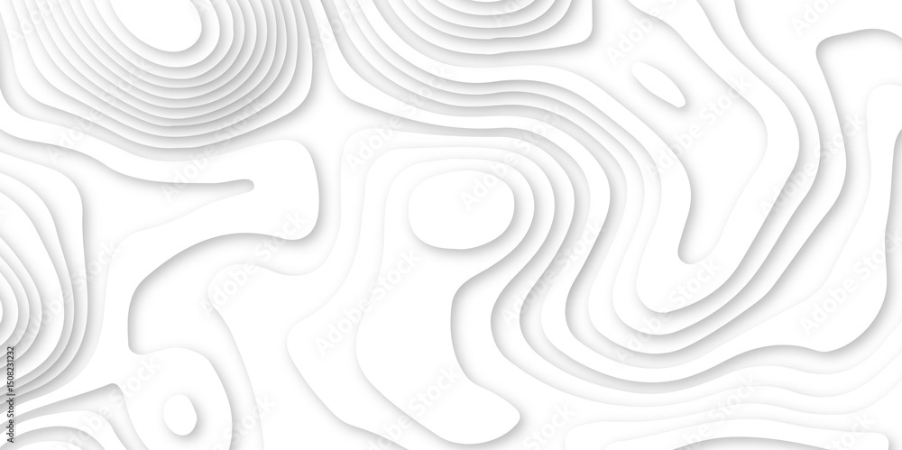 Abstract wavy line 3d paper cut white background. white and gray luxury grid topography map and satin smooth wallpaper matt paper light texture. White waves decorative papercut design. Abstract wavy line 3d paper cut white background. white and gray luxury grid topography map and satin smooth wallpaper matt paper light texture. White waves decorative papercut design.