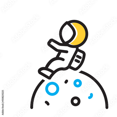 Vector multi color icon for Zero gravity