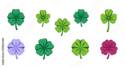 clover seamless pattern, clover round icons, clover collection vector, clover emblem set, clover bundle, clover sign, clover doodle art, clover modern vector, clover contour, clover lucky charm, clove