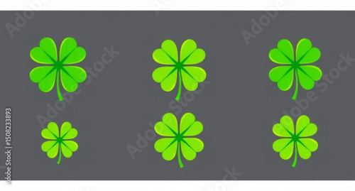 lucky clover vector, clover icons, shamrock set, four-leaf clover illustration, clover clipart, green clover set, Irish clover icons, St. Patrick’s Day clover, clover silhouette, clover outline, clove