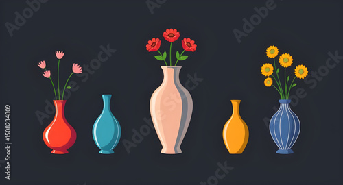 flower vase vector