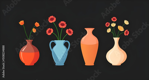 flower vase vector