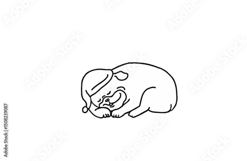 眠るパグ