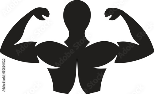 muscular man icon, flexing bicep silhouette, strong man vector, muscle silhouette, man flexing arm, bodybuilder silhouette