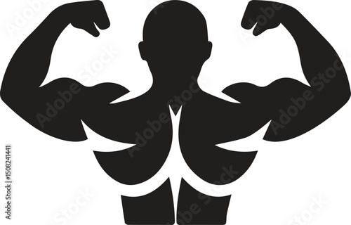 muscular man icon, flexing bicep silhouette, strong man vector, muscle silhouette, man flexing arm, bodybuilder silhouette