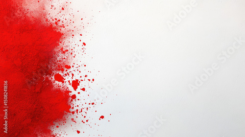 Dynamic red paint explosion abstract art studio digital artwork minimalist environment close-up view creative concept for modern design