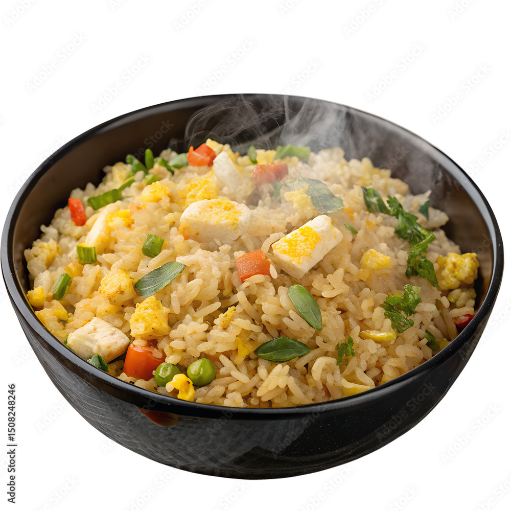 Egg Fried Rice Isolated on Transparent Background Egg Fried Rice Isolated on Transparent Background