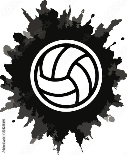 Volley Logo - Volleyball Splatter Bold Graphic Impact