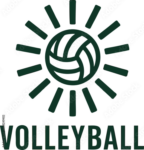 Volley Logo - Volleyball sunburst A sporty sunny logo
