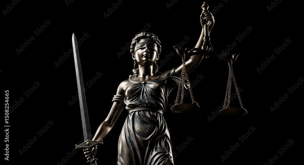 Fototapeta premium Lady Justice statue with sword and scale