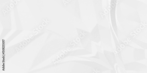 Rough wrinkled textured in white paper. White crumpled paper Blank white crumpled and creased paper poster.	