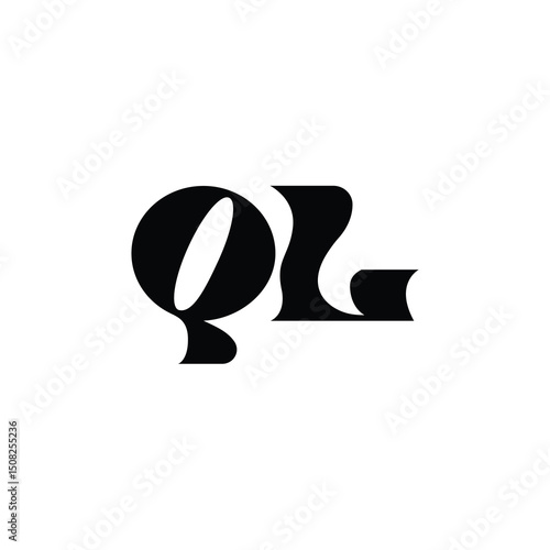 QL monogram logo design letter text name symbol monochrome logotype alphabet character simple logo