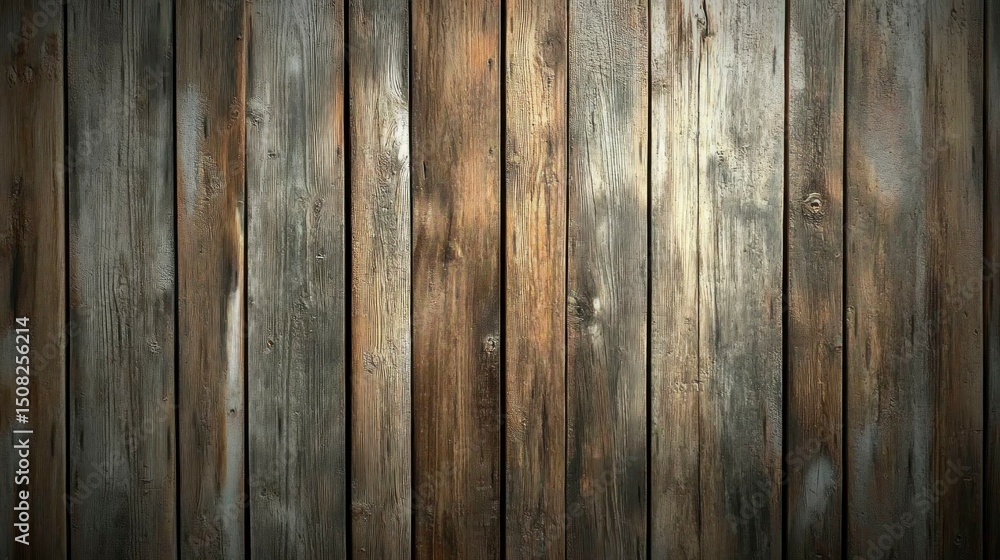 Naklejka premium Rustic Weathered Brown Wooden Planks Background Texture Vintage Wood Wall