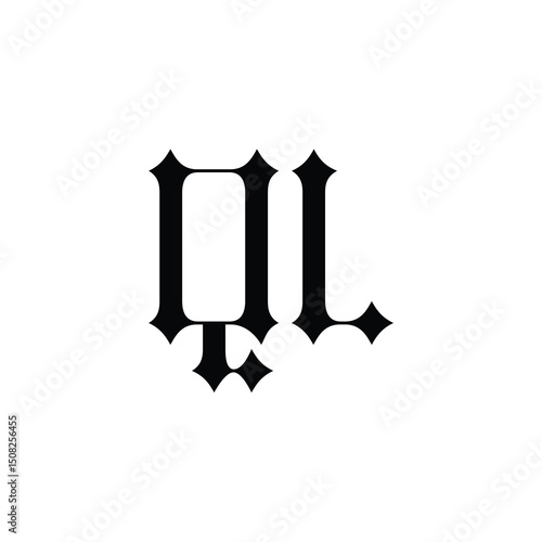 QL monogram logo design letter text name symbol monochrome logotype alphabet character simple logo