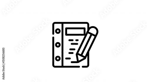 icon line motion graphic agenda schedule