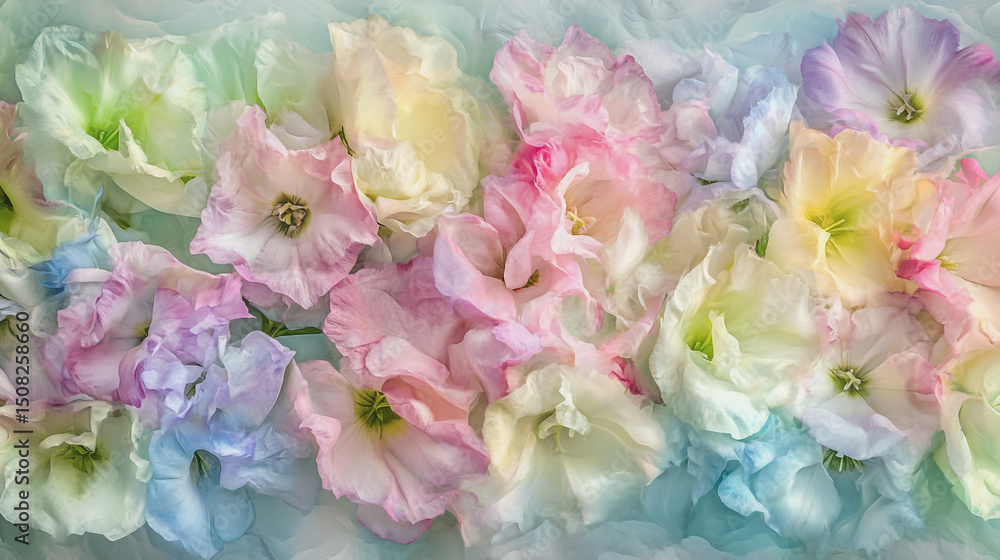watercolor botanical Lisianthus flowers texture template background.Elegant wedding invitation card background . Minimal hand painted Design for wedding or Valentine's Day
watercolor botanical Lisianthus flowers texture template background.Elegant wedding invitation card background . Minimal hand painted Design for wedding or Valentine's Day
