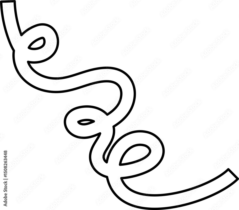 Fototapeta premium Lines curved doodle. Design elements