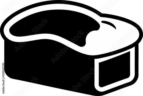 Bread Slice With Spread Silhouette Vector Illustration