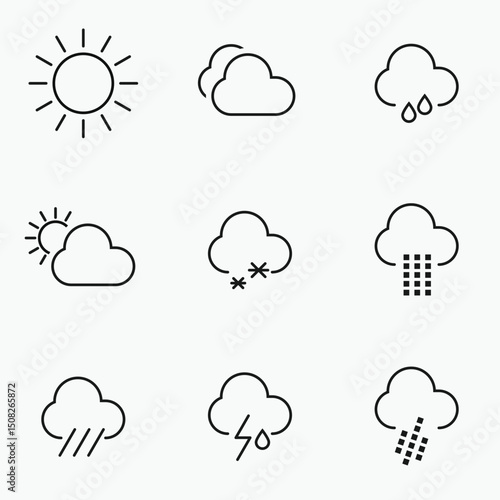 Set weather icons stock illustration
