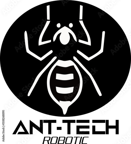 Robotic ant, Metallic insect Robotic, futuristic design, isolated cybernetic ant with glowing accents, robotic insect concept for futuristic