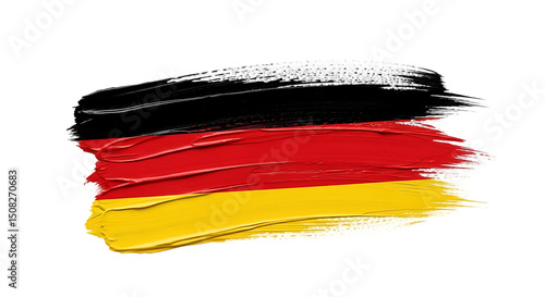 Abstract German Flag Paint Stroke Design Black Red Gold Colors