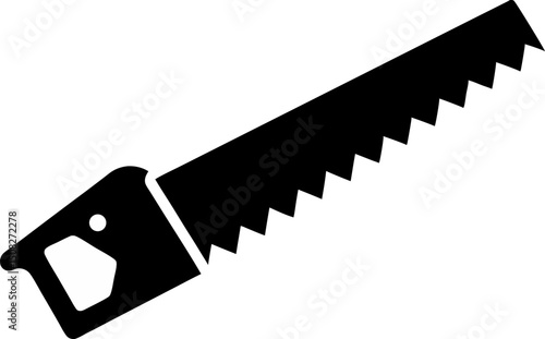 Hand Saw With Teeth Silhouette Vector Illustration
