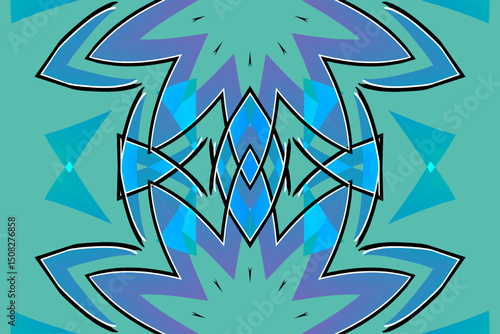 Beautiful glow colour gradient flower line art pattern wallpaper of indonesian traditional abstract batik ethnic dayak ornament for commercial ads	