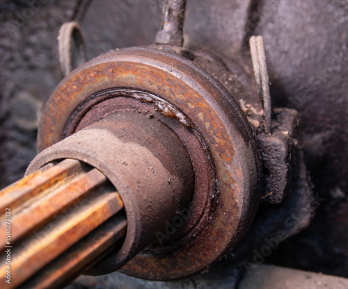 Obraz na plátně Close-up of worn out thrust bearings from a gearbox
