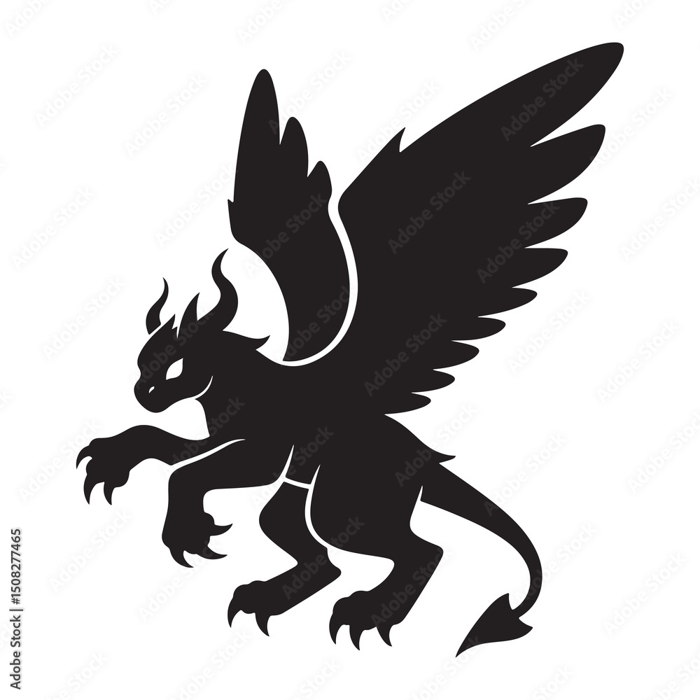 Black and white tribal dragon vector illustration with animal and fantasy elements Black and white tribal dragon vector illustration with animal and fantasy elements