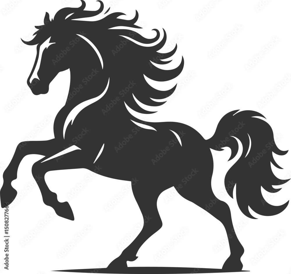 Black horse artwork drawing animal vector silhouette Black horse artwork drawing animal vector silhouette