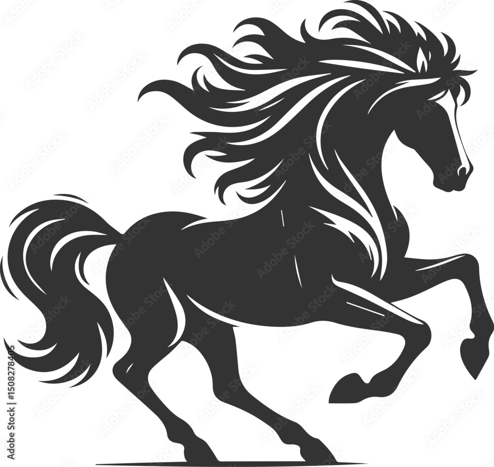 Black horse artwork drawing animal vector silhouette Black horse artwork drawing animal vector silhouette