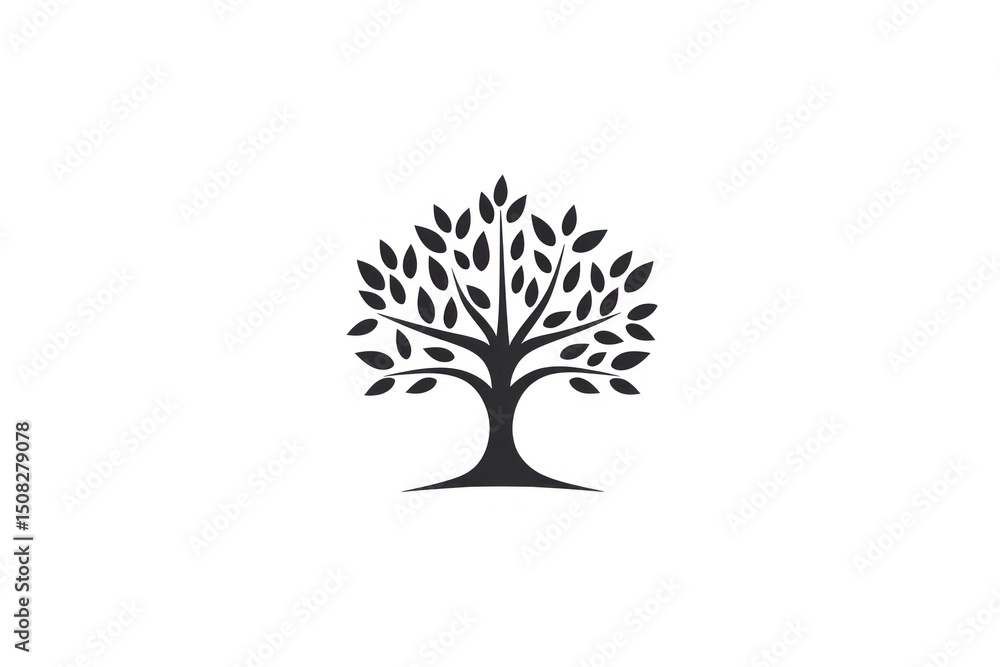 Obraz premium Drawing logo tree line.