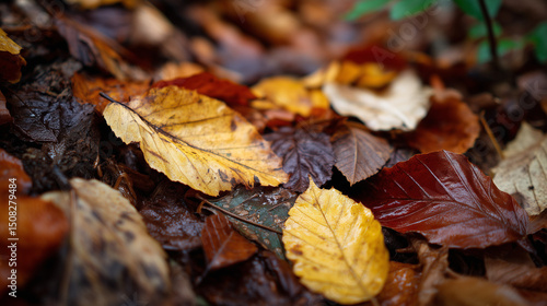 autumn leaves on the ground
