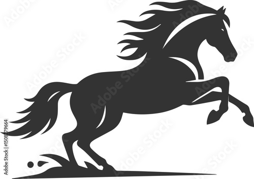 Black horse artwork drawing animal vector silhouette