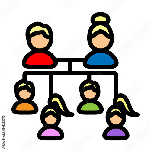 Family Tree Vector Filled Icon Design