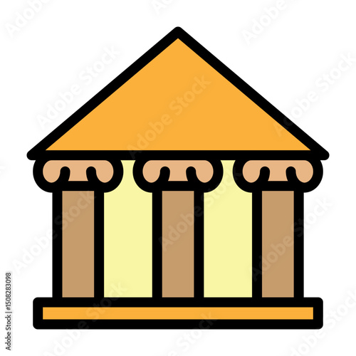 Historical Building Vector Filled Icon Design