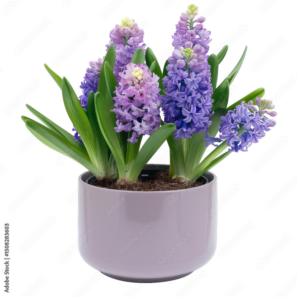 Fototapeta premium Hyacinth Flowers In Pot, Floral Arrangement, Springtime