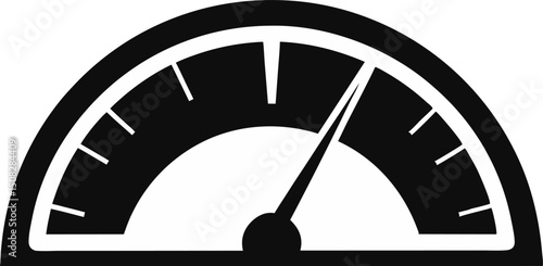 Speedometer With Needle Silhouette Vector Illustration