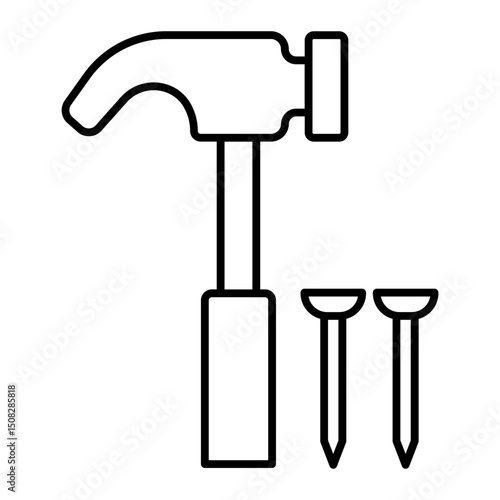 Hammer and Nails outline icon