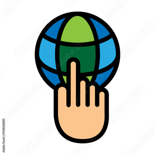 Open Browser Vector Filled Icon Design